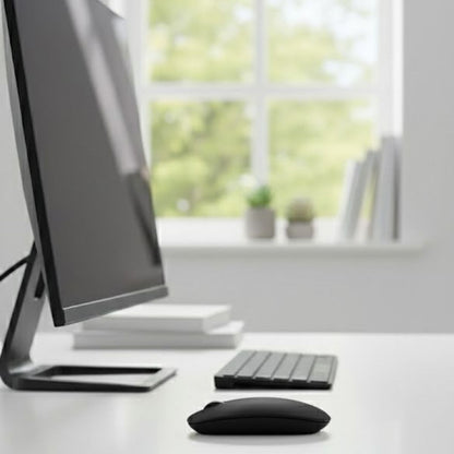 Siyah Renkli Ergonomik Sessiz Kablosuz Mouse – USB Alıcılı, Ofis ve Oyun İçin Konforlu Bilgisayar Faresi MS6310 (5643)