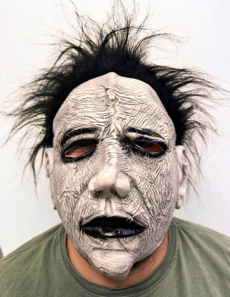 Siyah Saçlı Michael Myers Lateks Yüze Tam Yapışan Et Maske Korku Maskesi (5643)