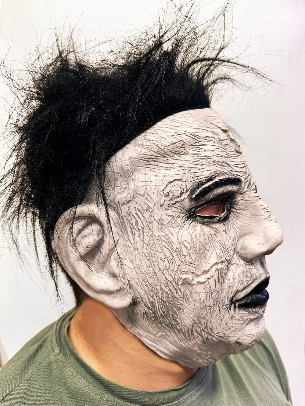 Siyah Saçlı Michael Myers Lateks Yüze Tam Yapışan Et Maske Korku Maskesi (5643)