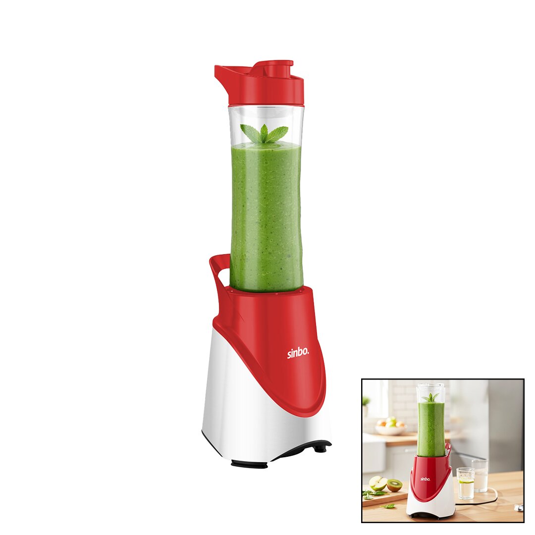 SMOOTHİE BLENDER 570ML ŞİŞE 4 LÜ ÇELİK BIÇAK 300W TURBO MOTOR SHB-7508 (5643)