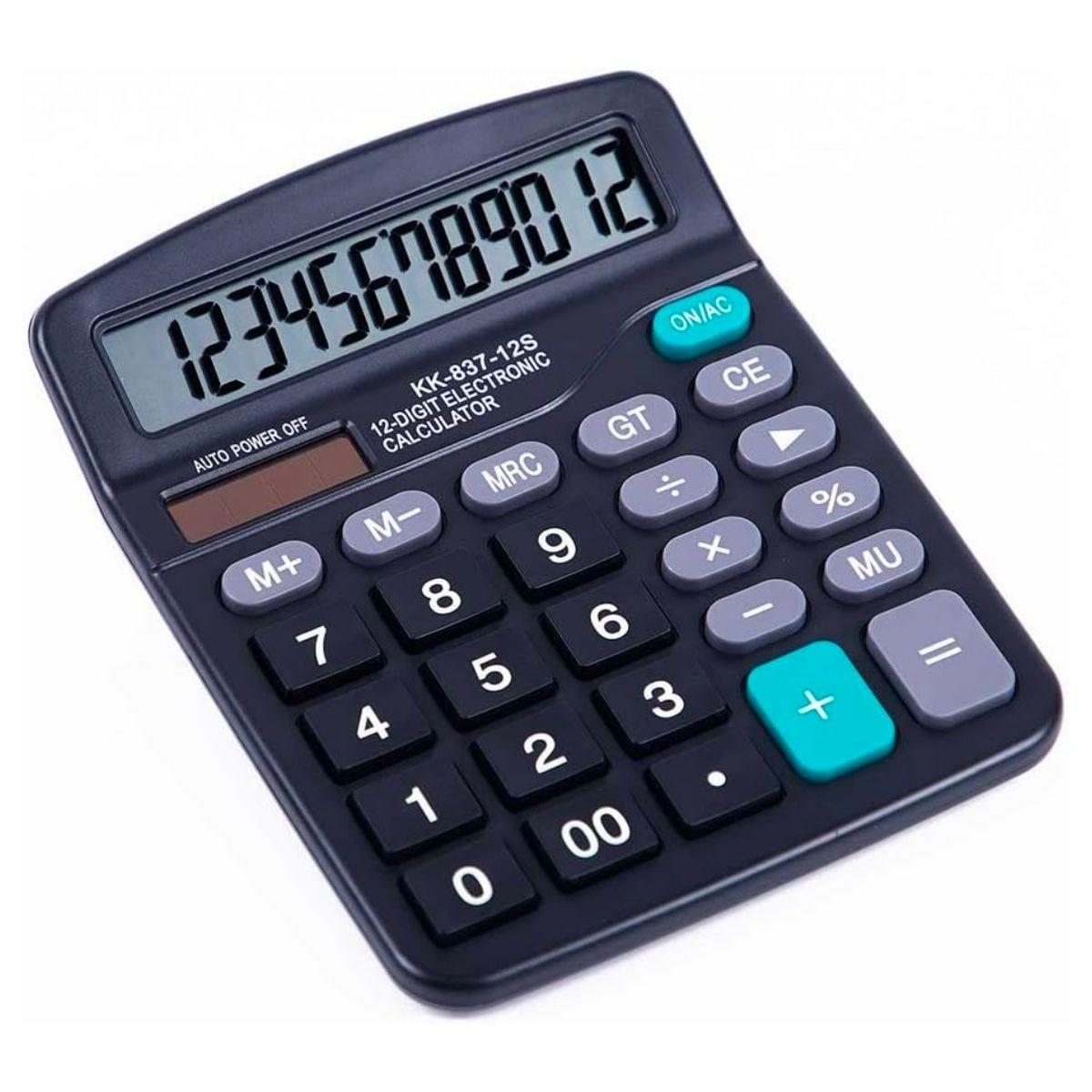 Standart Fonksiyonlu 12 Haneli Geniş LCD Ekran,Pill Masaüstü Hesap Makinesi (5643)