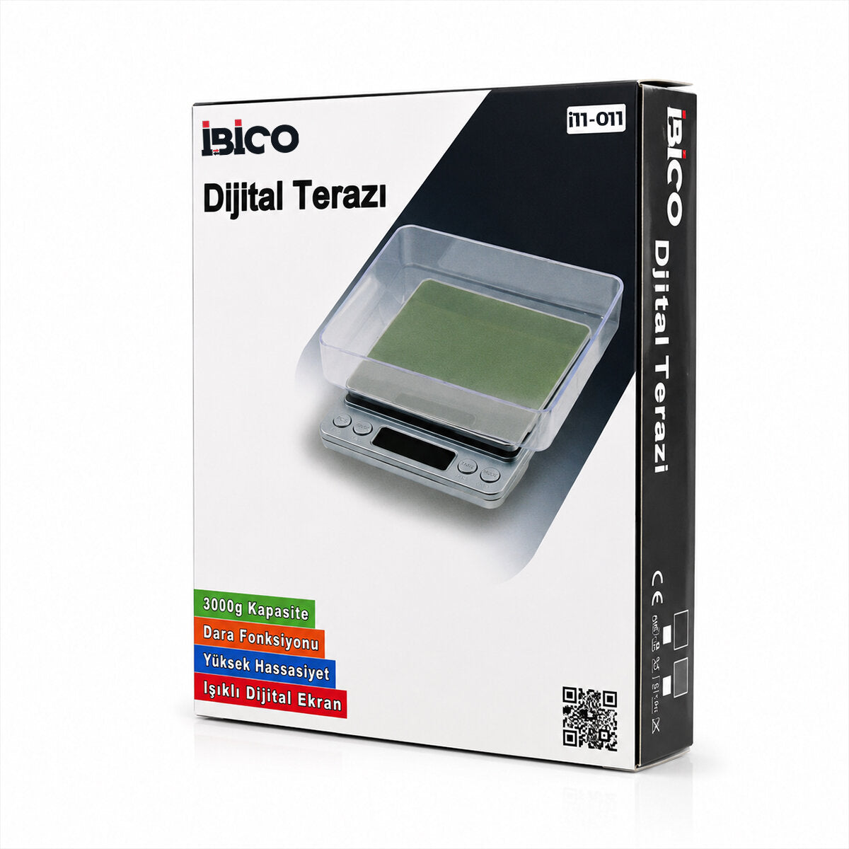SUPERIOR MINI I-2000 3000GR/0.1GR MİNİ=10.5X13CM HASSAS TARTI - TERAZİ ŞEFFAF PLS.KAPAK PİLLİ (5643)