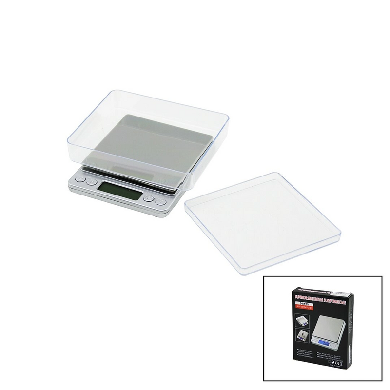 Superıor Mını I-2000 3000gr/0.1gr Mini=10.5x13cm Hassas Tartı - Terazi Şeffaf Pls.kapak Pilli