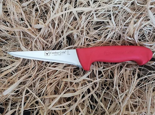 Sürmene Cumhur Çelik 61111 Kasap Sıyırma Bıçağı, 12,5 Cm, Kaymaz Sap