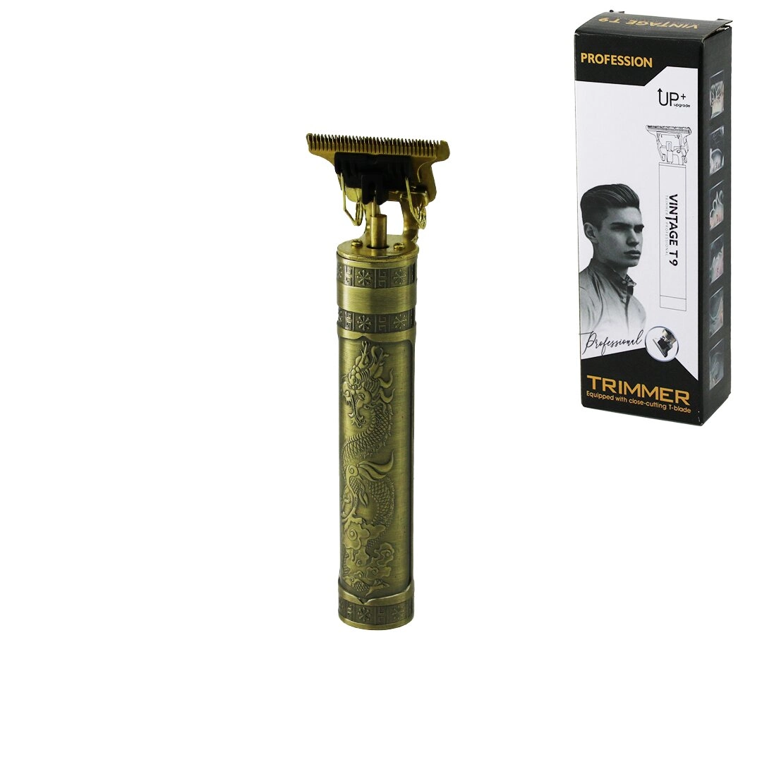 Vıntage T9 (T Bıçak) (Baskılı Plastik Gövde) (Ense Çizim & Saç Sakal Kesme) Traş Makinesi (Usb Şarjlı)*100