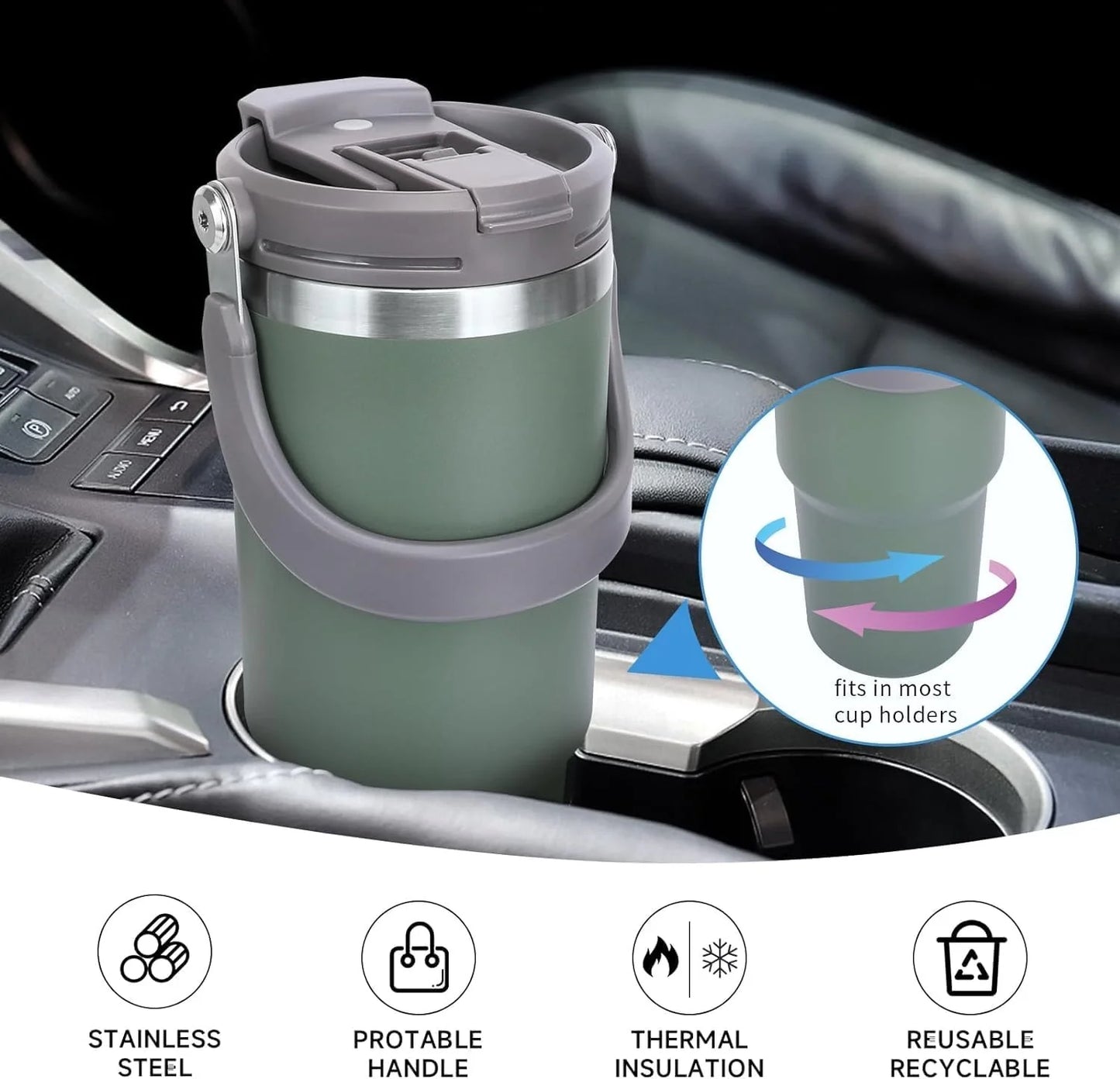 Termos 900 ML Pipetli Termos Bardak (5643)