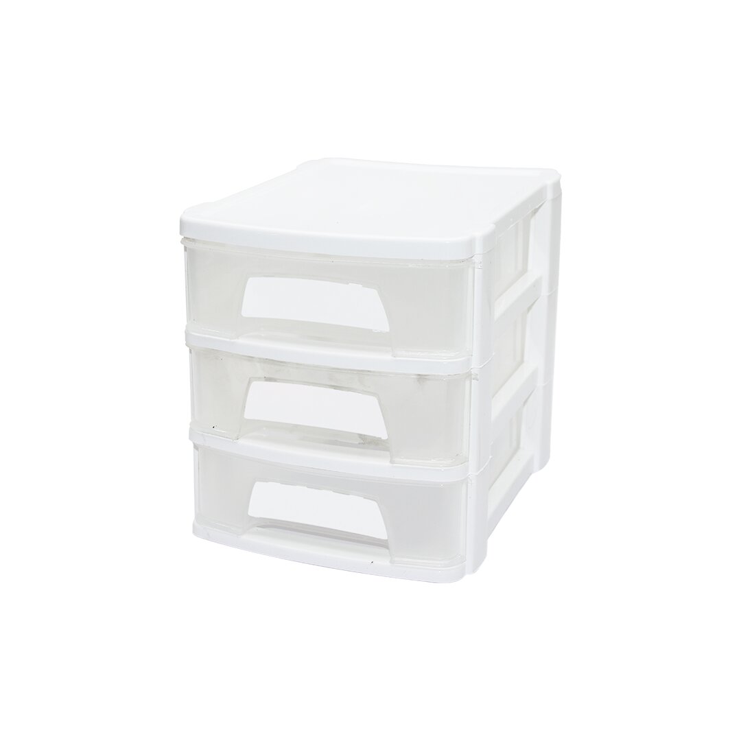 TONTON - NO:1 ÇEKMECE 3 KATLI 21.5X16.5X18.5 CM - SİYAH VEYA BEYAZ RENK GÖNDERİLİR (5643)