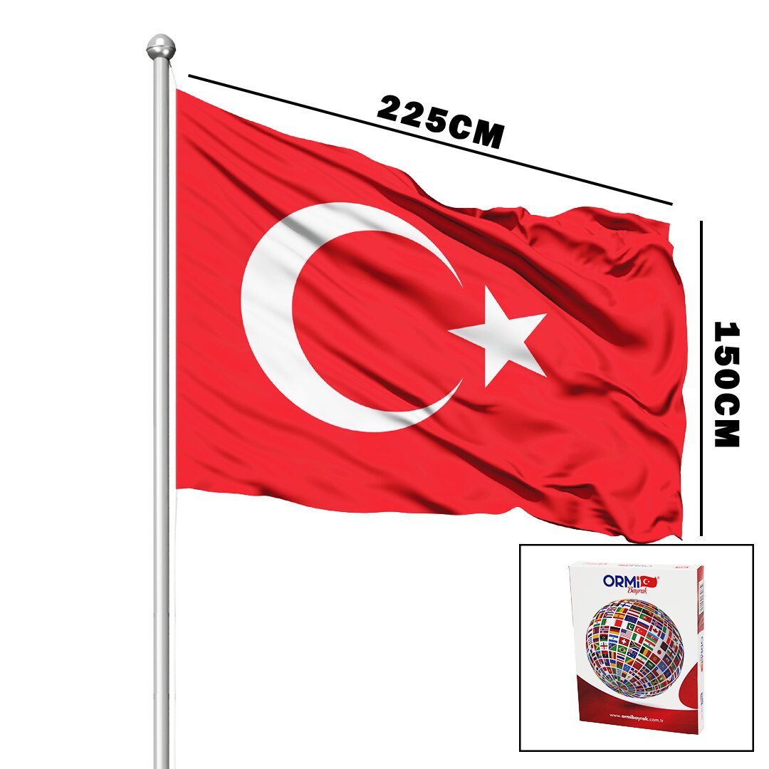 TÜRK BAYRAĞI ALPAKA KUMAŞ 150X225CM (5643)