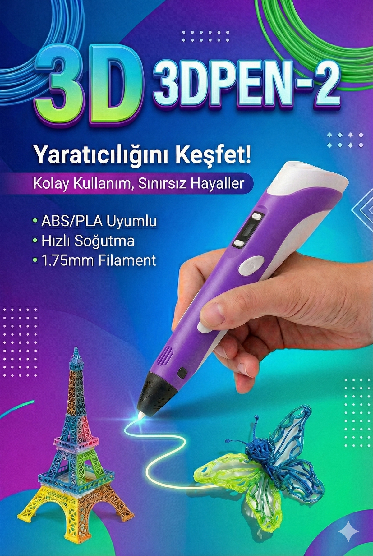 Üç Boyutlu Yazıcı 3d Kalem Pen Printer