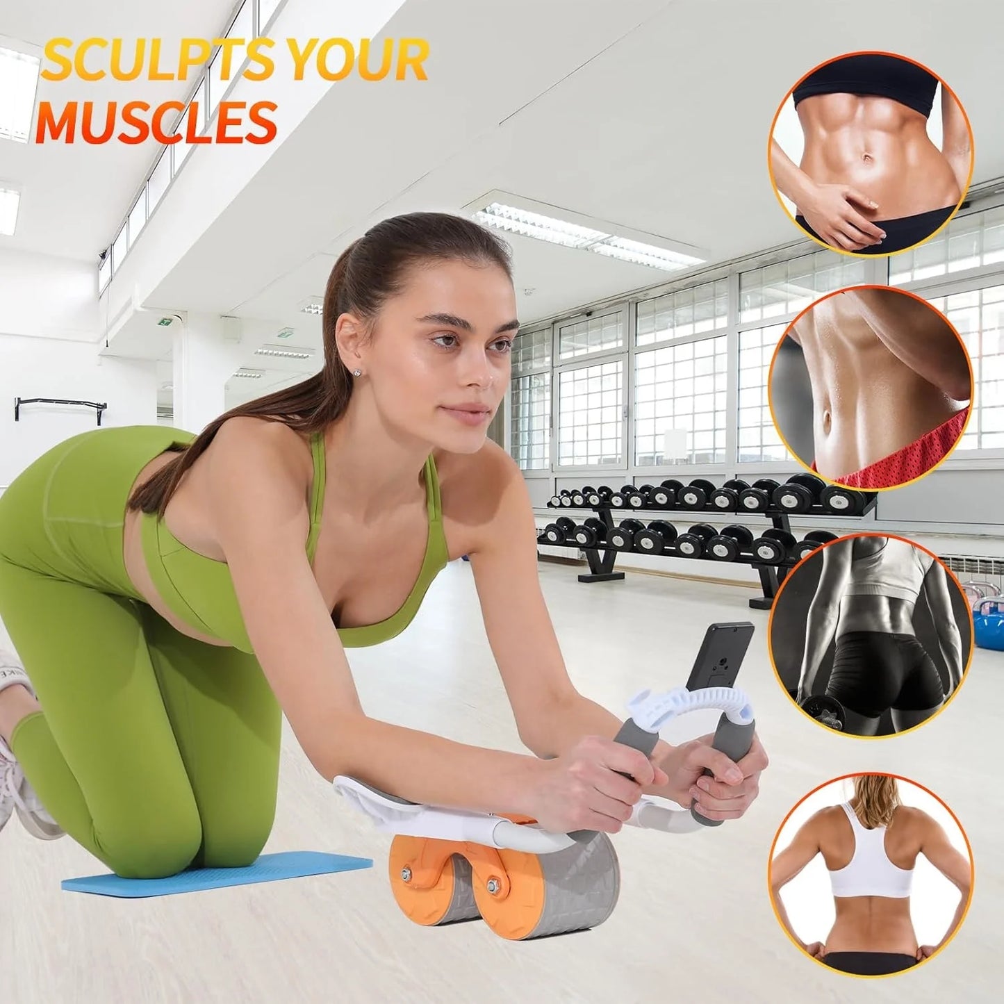 Ultimate Sup, Abs Tekerlekli Silindir, Abs Egzersizi, Silindirli Egzersiz, Fitness Ekipmanı (5643)