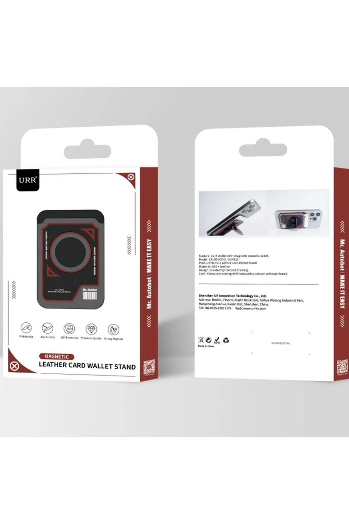 URR Cool Series Magsafe Deri Kartlık - Siyah