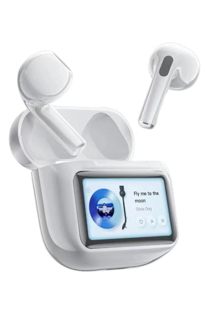 URR Dijital Dokunmatik Ekranlı TWS Airpods Bluetooth Kulaklık - Beyaz