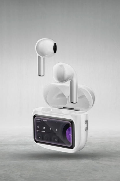 URR Dijital Dokunmatik Ekranlı TWS Airpods Bluetooth Kulaklık - Beyaz