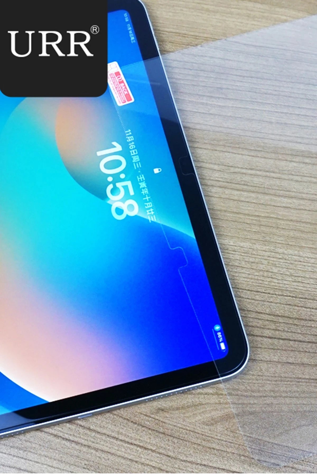 URR Apple iPad 10.2 (7.nesil) Ultra HD Tablet Cam Ekran Koruyucu - Siyah