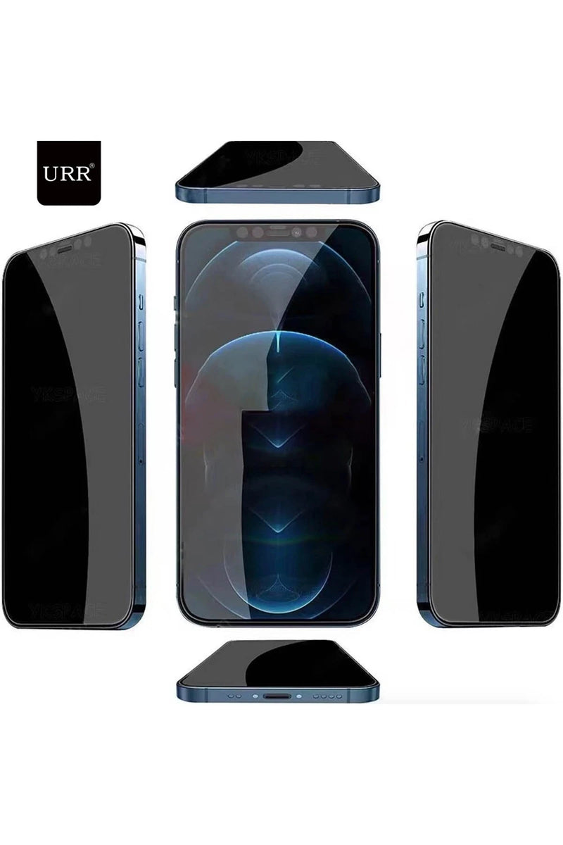 URR Apple iPhone 15 4 Way Anti Spy 360 Privacy Cam Ekran Koruyucu - Siyah