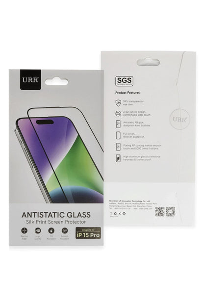 URR Apple iPhone 15 Pro 2.5D Antidust HD Cam Ekran Koruyucu - Siyah