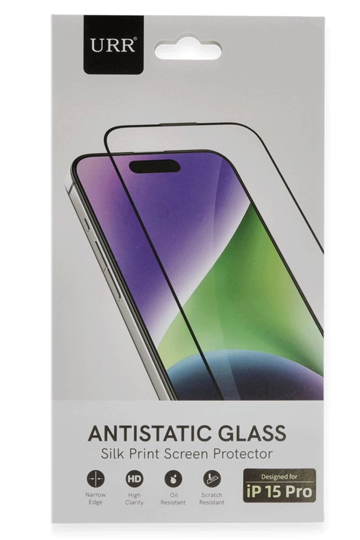 URR Apple iPhone 15 Pro 2.5D Antidust HD Cam Ekran Koruyucu - Siyah