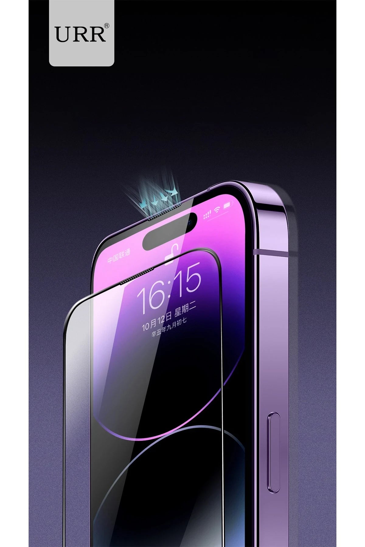URR Apple iPhone 15 Pro Lazer Antidust Cam Ekran Koruyucu - Siyah
