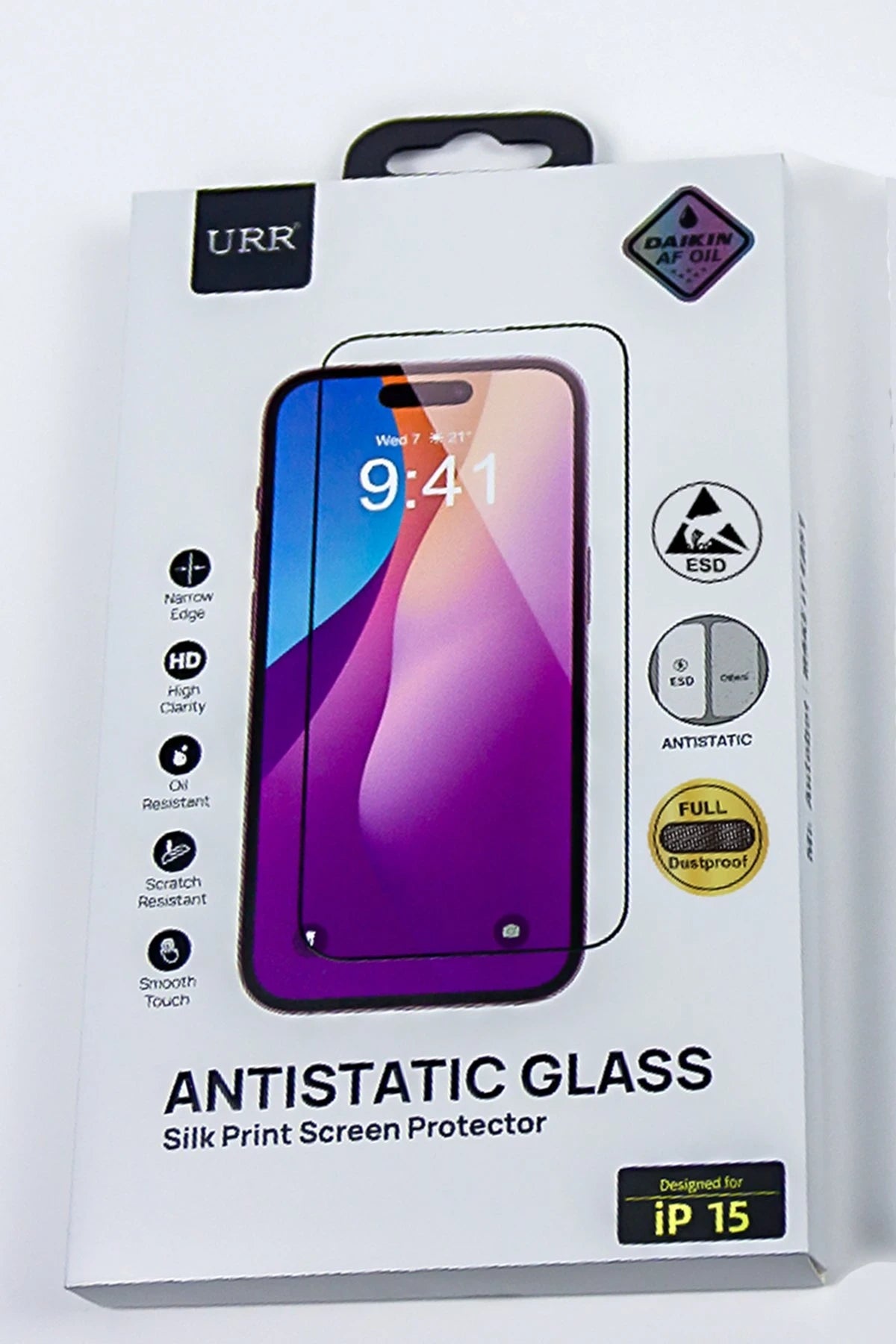 URR Apple iPhone 15 Pro Max 3D Anti Reflection AR Ultra HD Cam Ekran Koruyucu - Siyah