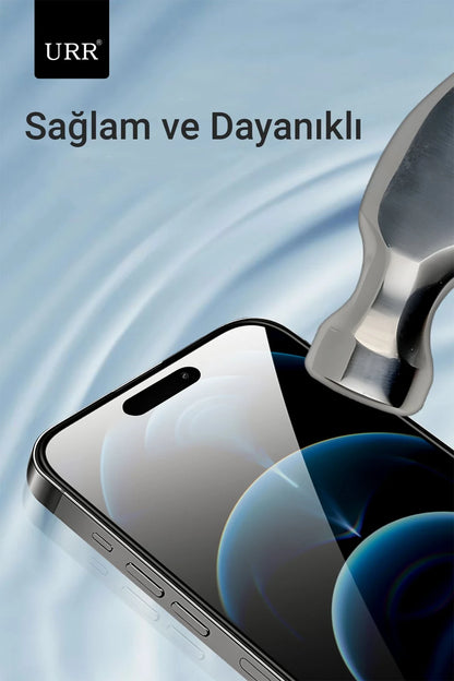 URR Apple iPhone 15 Pro Max 3D Curved Edge HD Cam Ekran Koruyucu - Siyah