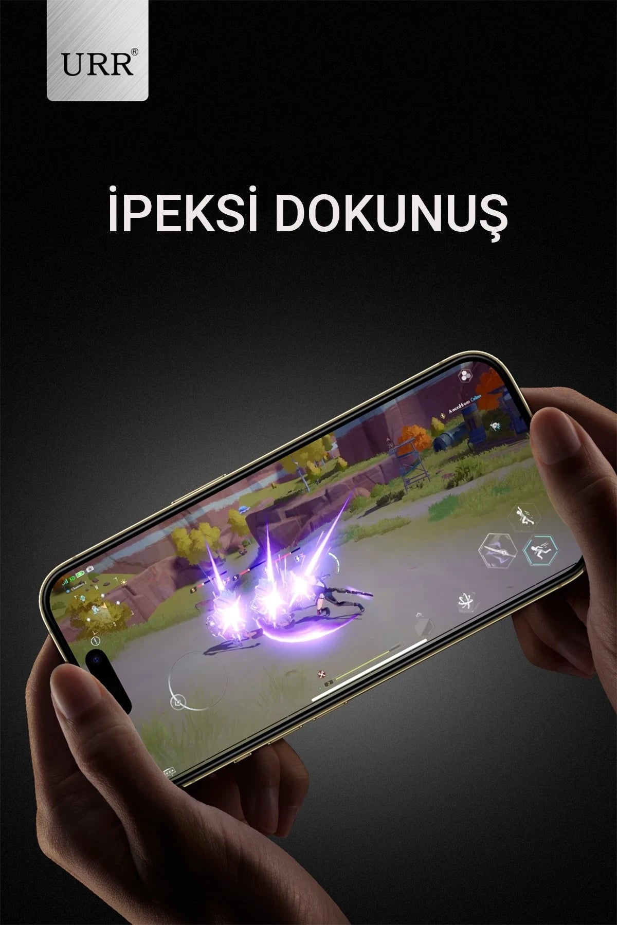 URR Apple iPhone 15 Pro Max 3D Matte Antiglare Resin Edge Cam Ekran Koruyucu - Siyah