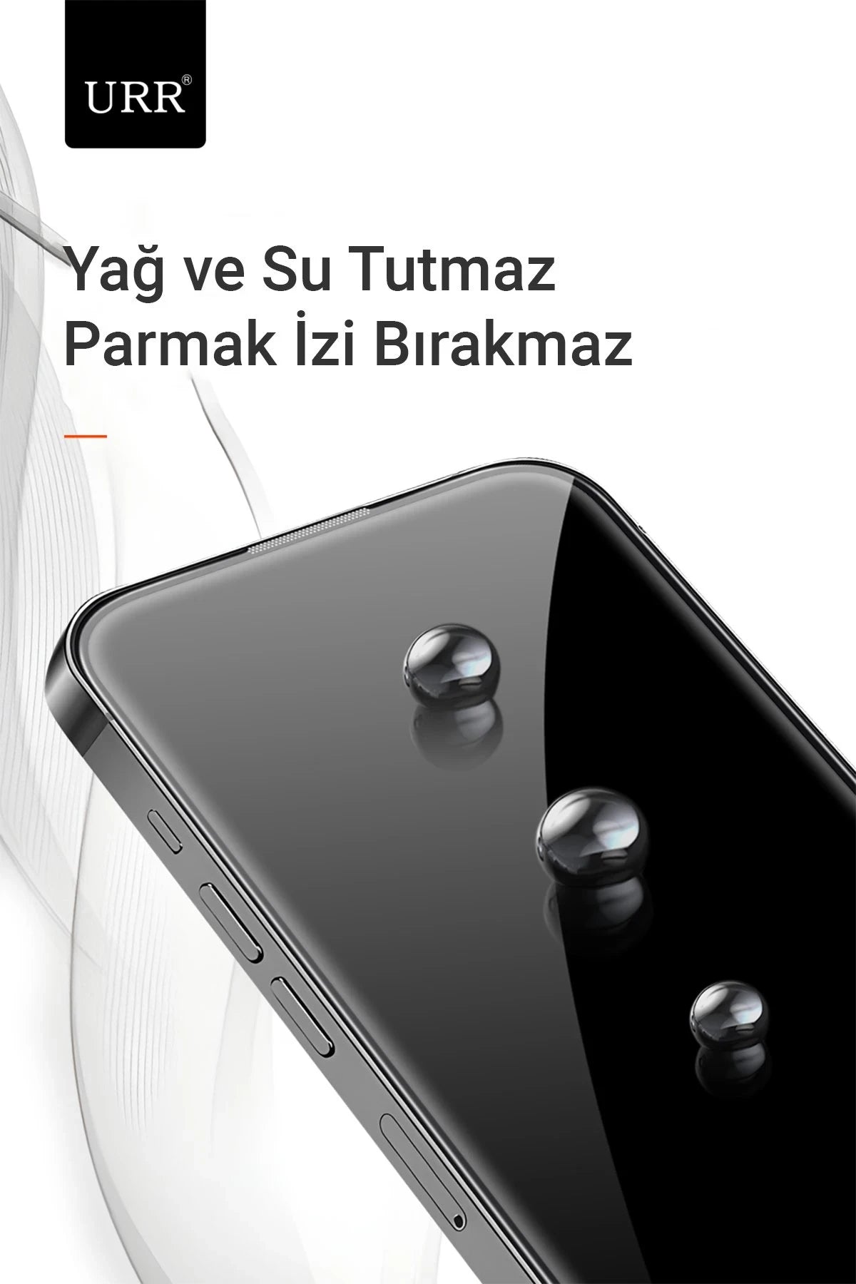 URR Apple iPhone 15 Pro Max 3D Resin Edge Cam Ekran Koruyucu - Siyah