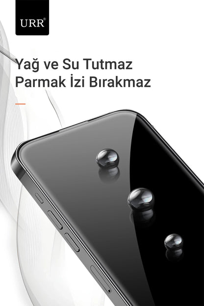 URR Apple iPhone 15 Pro Max 3D Resin Edge Cam Ekran Koruyucu - Siyah