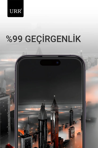 URR Apple iPhone 15 Pro Max 3D Resin Edge Cam Ekran Koruyucu - Siyah