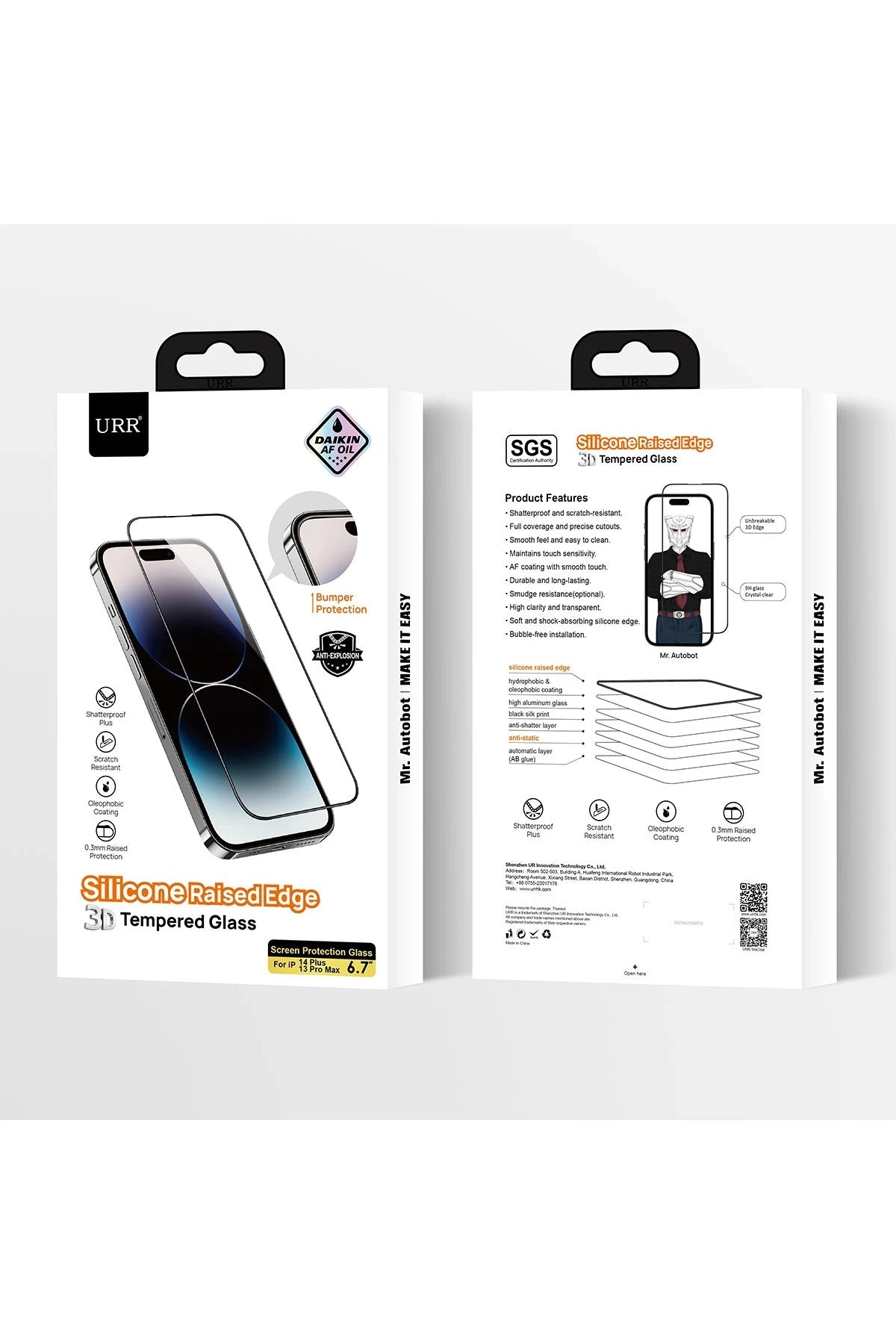 URR Apple iPhone 15 Pro Max 3D Silikon Edge HD Cam Ekran Koruyucu - Siyah