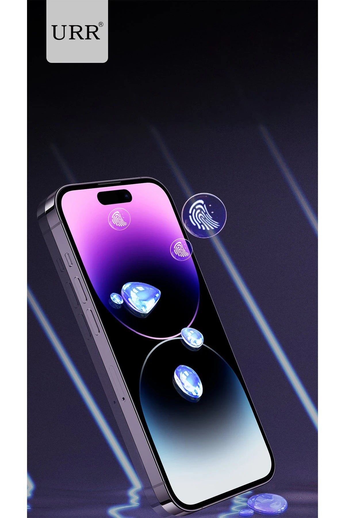 URR Apple iPhone 15 Pro Max Lazer Antidust Cam Ekran Koruyucu - Siyah