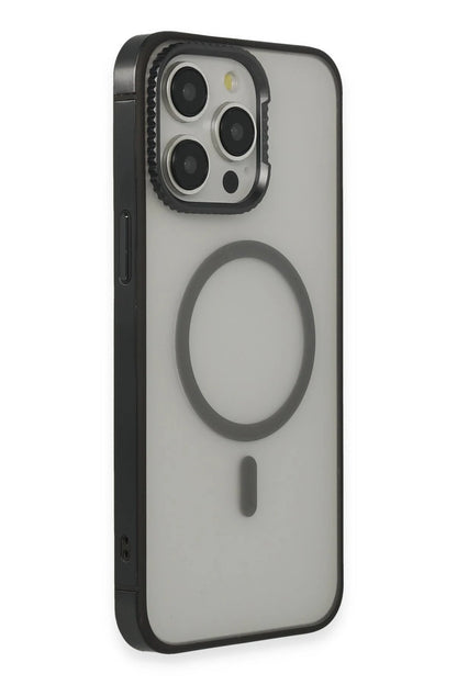URR Apple iPhone 15 Pro Max PVDSS Lens Titanium Edge Magsafe Kapak - Siyah