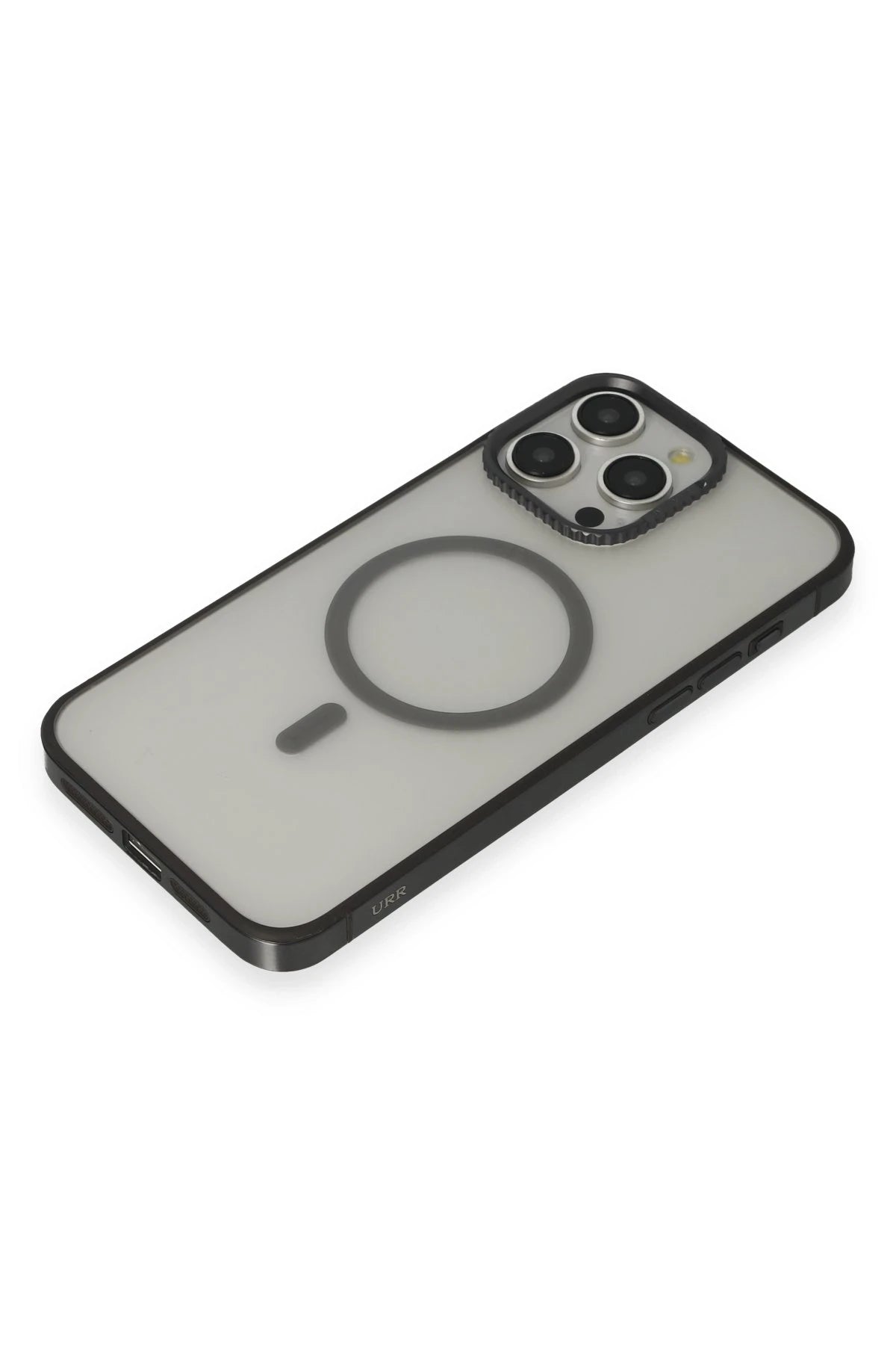 URR Apple iPhone 15 Pro Max PVDSS Lens Titanium Edge Magsafe Kapak - Siyah