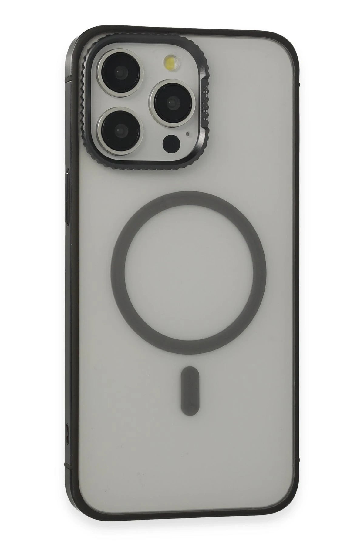URR Apple iPhone 15 Pro Max PVDSS Lens Titanium Edge Magsafe Kapak - Siyah