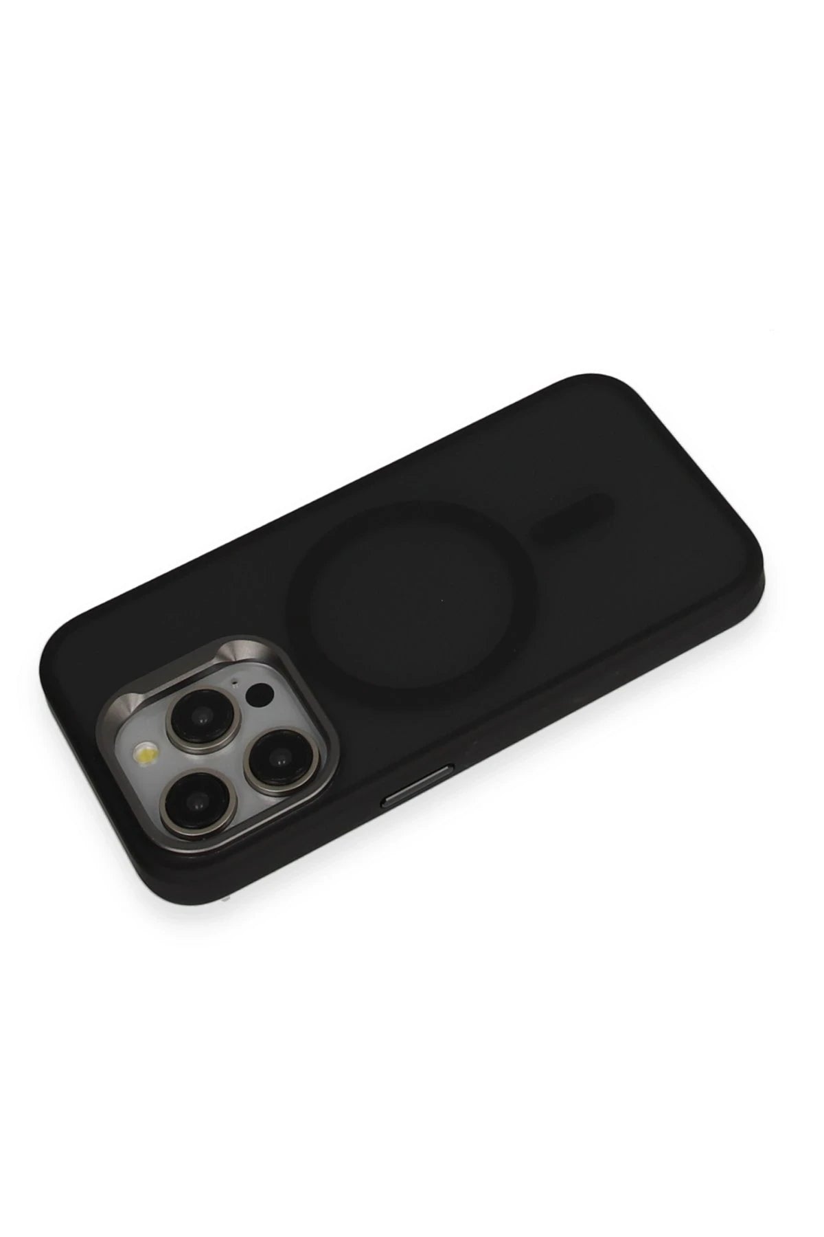 URR Apple iPhone 15 Pro Metal Frame Matte Magsafe Kapak - Siyah