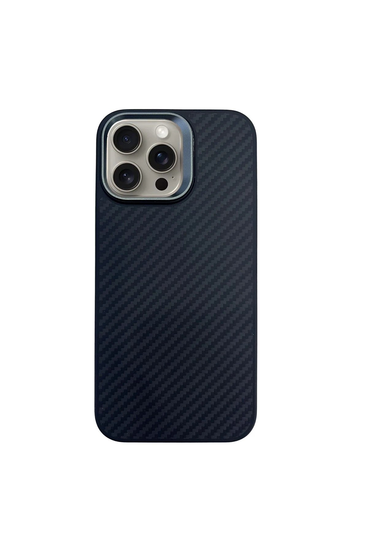 URR Apple iPhone 15 Pro Real Kevlar Magsafe Kapak - Siyah