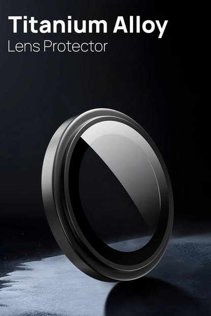 URR Apple iPhone 15 Titanium Alloy AR Kamera Lens Koruyucu - Siyah