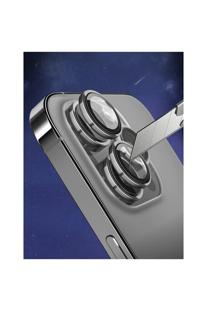 URR Apple iPhone 16 3D PVD Dioxide Kamera Lens Koruyucu - Gümüş