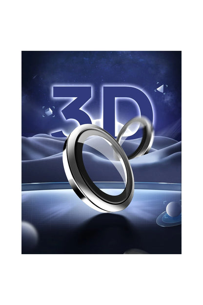 URR Apple iPhone 16 3D PVD Dioxide Kamera Lens Koruyucu - Gümüş