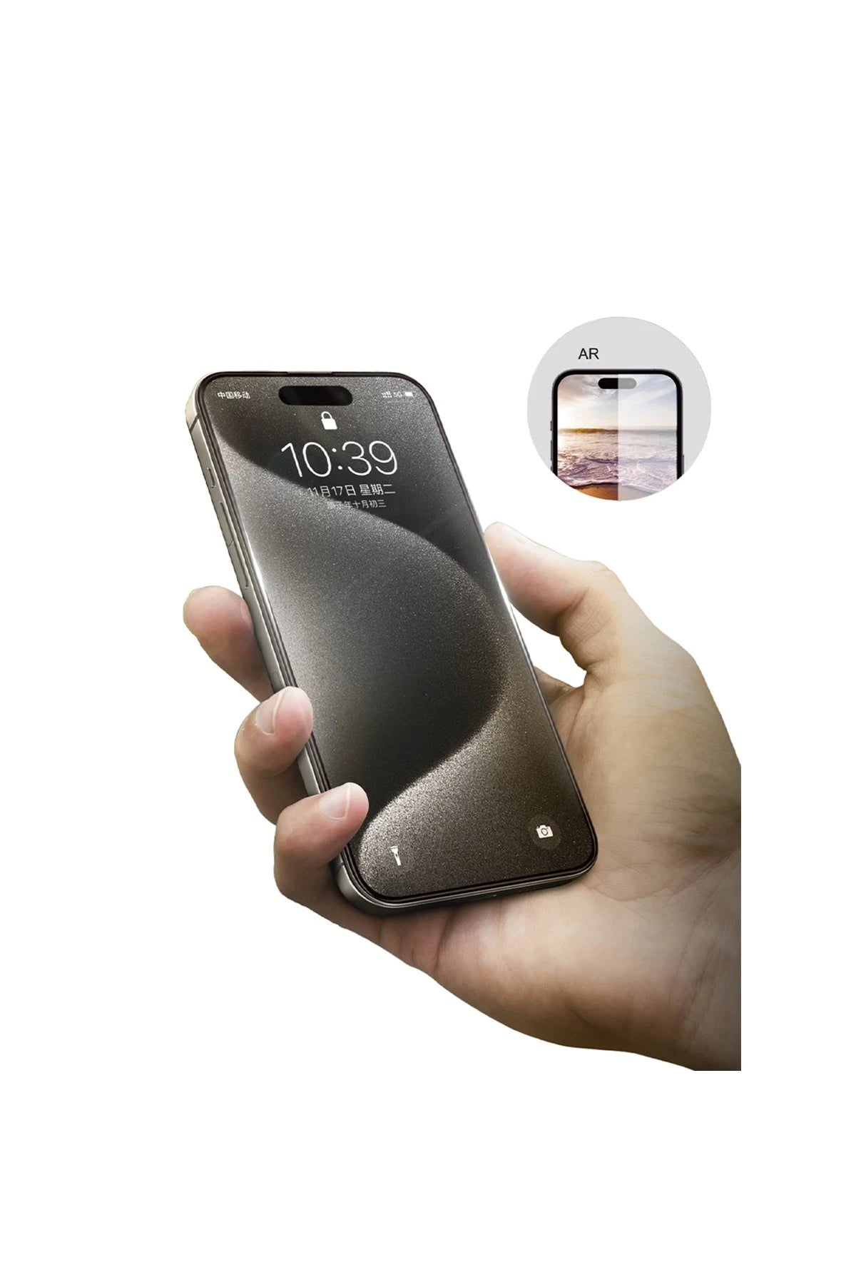 URR Apple iPhone 16 Pro 3D Anti Reflection AR Ultra HD Cam Ekran Koruyucu - Siyah