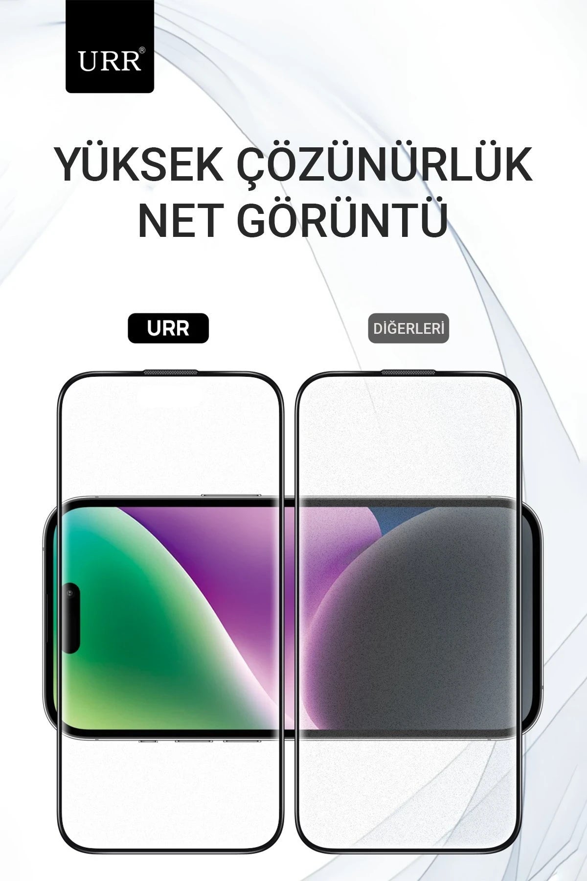 URR Apple iPhone 16 Pro 3D Matte Antiglare Resin Edge Cam Ekran Koruyucu - Siyah