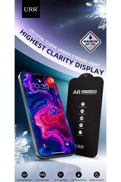 URR Apple iPhone 16 Pro Max 3D Anti Reflection AR Ultra HD Cam Ekran Koruyucu - Siyah
