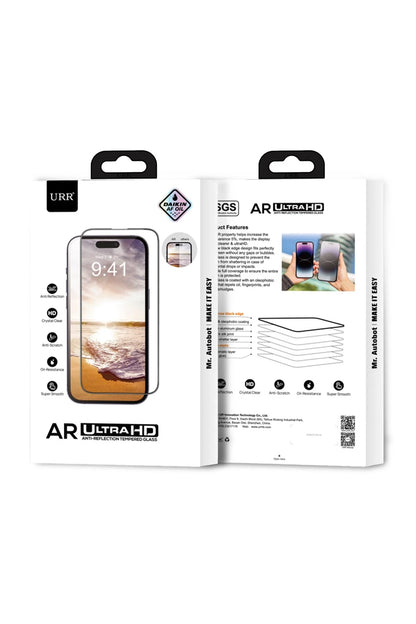 URR Apple iPhone 16 Pro Max 3D Anti Reflection AR Ultra HD Cam Ekran Koruyucu - Siyah