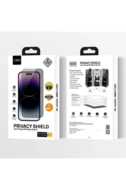 URR Apple iPhone 16 Pro Max 3D Privacy Resin Edge Cam Ekran Koruyucu - Siyah