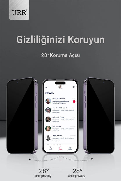 URR Apple iPhone 16 Pro Max 3D Privacy Resin Edge Cam Ekran Koruyucu - Siyah