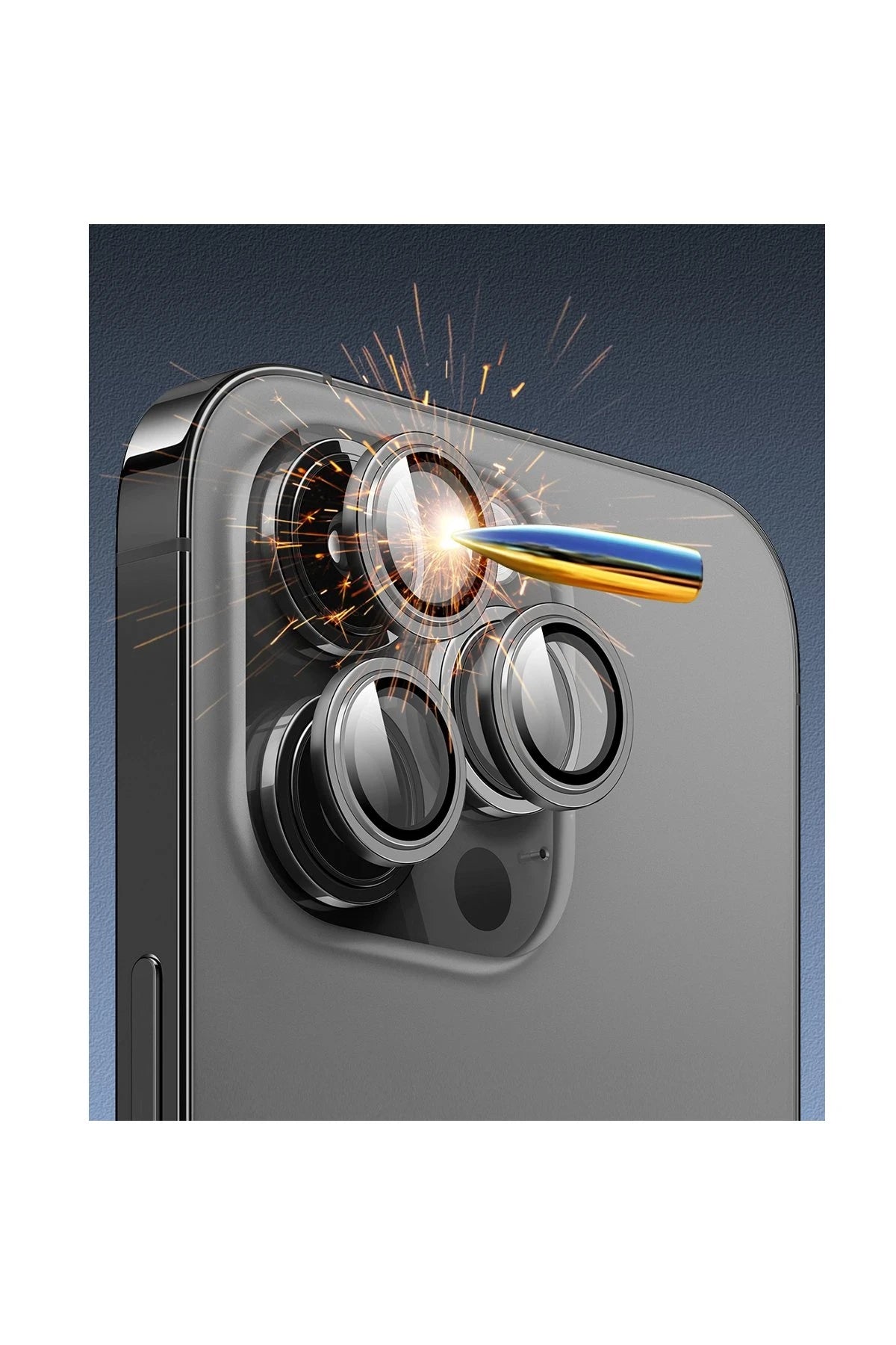URR Apple iPhone 16 Pro Max Fan Series AR Kamera Lens Koruyucu - Siyah