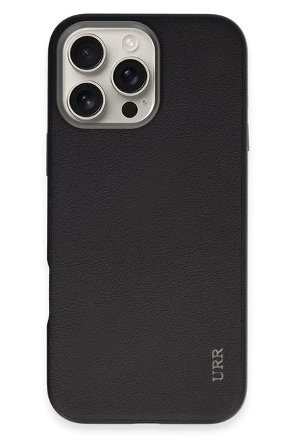 URR Apple iPhone 16 Pro Max Innovative Leather Magsafe Kapak - Siyah