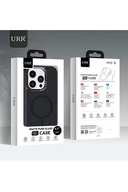URR Apple iPhone 16 Pro Max Matte Pure Glass Magsafe Kapak - Siyah