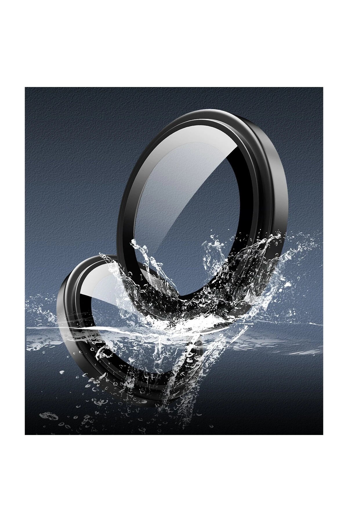 URR Apple iPhone 16 Titanium Alloy AR Kamera Lens Koruyucu - Siyah