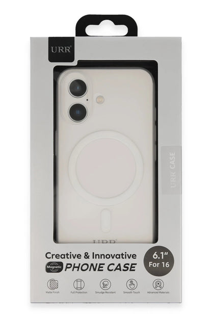 URR Apple iPhone 16 Ultra Thin Matte PC Magsafe Kapak - Şeffaf