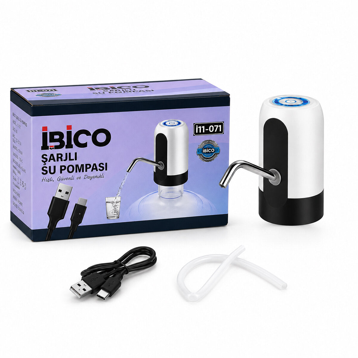 USB ŞARJLI - OTOMATİK DAMACANA SU POMPASI 4W - 800mAH İ11-071 (5643)